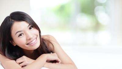 Lady smiling after teeth whitening in Oatley, NSW