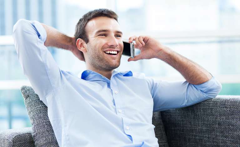 A man smiling after visiting Oatley dentist in NSW