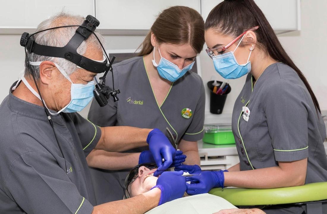 A patient undergoing dental treatment in Oatley, NSW.